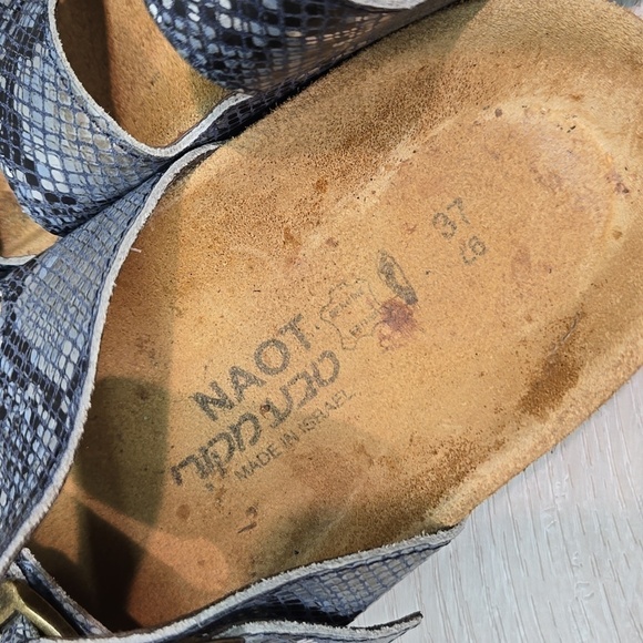Naot Women 3 Strps Leather Sandals shoes sz 37/6 - Picture 7 of 12